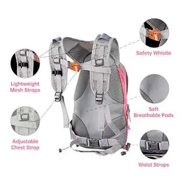 Hydration Pack for Kids Hydration Water Backpack with 1.5L Hydration Bladder Lightweight Insulated Water Pack for Festivals Raves Hiking Biking Climbing Running