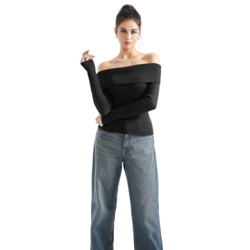 Stylish SUUKSESS Women Off Shoulder Sweater for Winter