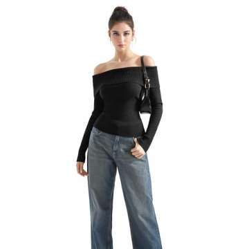 Stylish SUUKSESS Women Off Shoulder Sweater for Winter