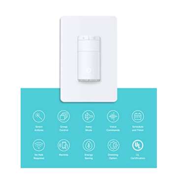 Kasa Smart Motion Sensor Switch, Dimmer Light Switch, Single Pole, Needs Neutral Wire, 2.4GHz Wi-Fi,...