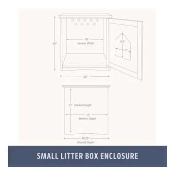 TRIXIE Litter Box Enclosure, Hidden Kitty Litter Box Cabinet, Furniture Style, White,(19.84 LBS)