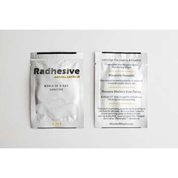 RADHESIVE 2 Packs X-Ray Marker (4) Adhesive Strips, Extra Strong & Sticky, Heavy Duty, Washable & Re...
