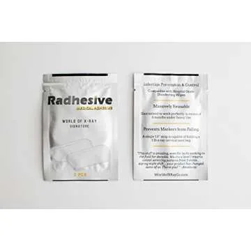 RADHESIVE 2 Packs X-Ray Marker (4) Adhesive Strips, Extra Strong & Sticky, Heavy Duty, Washable & Re...