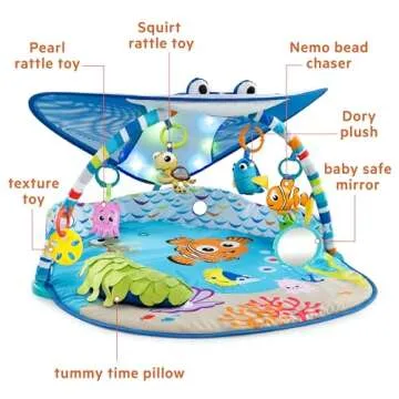 Bright Starts Disney Baby Finding Nemo Mr. Ray Ocean Lights & Music Gym, Ages Newborn +