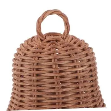 RORPOIR Bamboo Roll Decorative Pendant Christmas Bell Shape Pendant Xmas Hanging Craft