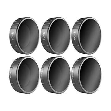 Freewell Budget Kit –E Series - 6Pack ND4, ND8, ND16, CPL, ND32/PL, ND64/PL Camera Lens Filters Co...