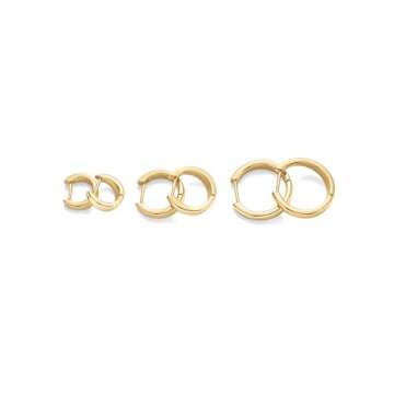 Stylish 3-Pack Gold Hoop Earrings for Women