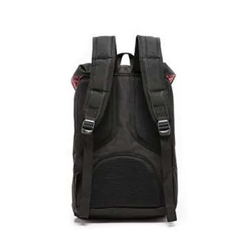 Herschel Little America Laptop Backpack, Black/Tan Synthetic Leather, Mid-Volume 17.0L