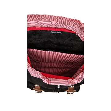 Herschel Little America Laptop Backpack, Black/Tan Synthetic Leather, Mid-Volume 17.0L