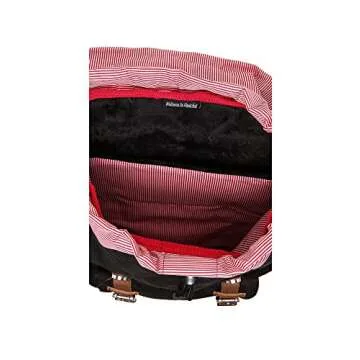 Herschel Little America Laptop Backpack, Black/Tan Synthetic Leather, Mid-Volume 17.0L