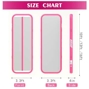 Inflatable Air Gymnastics Mat 6.6ft 10ft 13ft 16ft Tumbling Training Mat with Carry Bag Electric Pum...