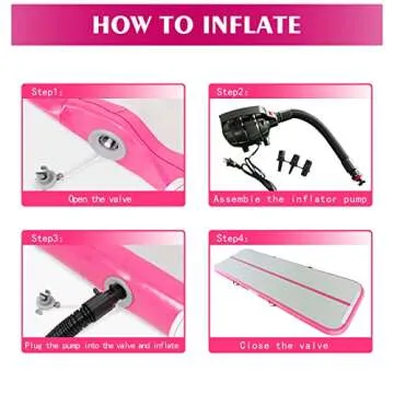 Inflatable Air Gymnastics Mat 6.6ft 10ft 13ft 16ft Tumbling Training Mat with Carry Bag Electric Pump For Home, Outdoor, Gym, Cheerleading, Yoga, Water Exercise