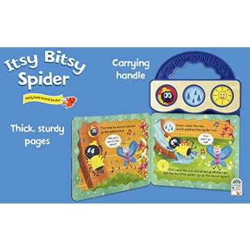 Itsy Bitsy Spider Children's 3-Button Sound Book for Babies and Toddlers; Favorite Nursery Rhymes