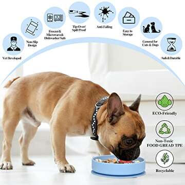 ALLYGOODS Silicone Slow Feeder Dog Bowls for Small Dogs/Medium Sized Dog - Slow Feeder Cat Bowl Wet Food/Dry Food - Cat Slow Feeder Bowl - Slow Cat Feeder Bowl Wet Food/Dry Food Small Breed