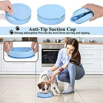 ALLYGOODS Silicone Slow Feeder Dog Bowls for Small Dogs/Medium Sized Dog - Slow Feeder Cat Bowl Wet Food/Dry Food - Cat Slow Feeder Bowl - Slow Cat Feeder Bowl Wet Food/Dry Food Small Breed