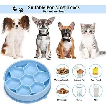 ALLYGOODS Silicone Slow Feeder Dog Bowls for Small Dogs/Medium Sized Dog - Slow Feeder Cat Bowl Wet Food/Dry Food - Cat Slow Feeder Bowl - Slow Cat Feeder Bowl Wet Food/Dry Food Small Breed