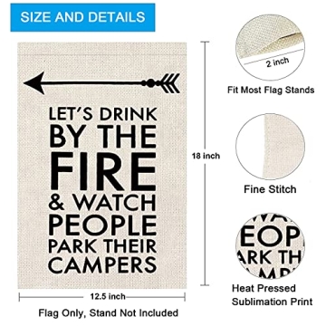 Funny Camping Garden Flag Delightful Outdoor Decor