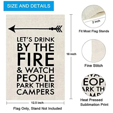 Funny Camping Garden Flag Delightful Outdoor Decor