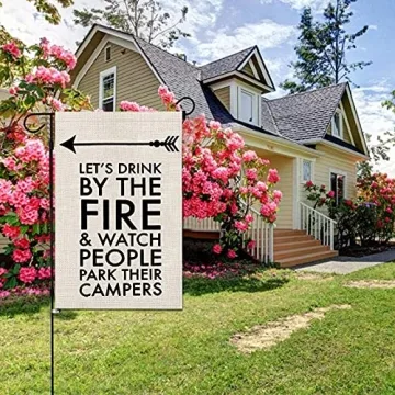 Funny Camping Garden Flag Delightful Outdoor Decor
