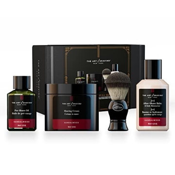 The Art of Shaving Sandalwood Shaving Kit - Perfect Gift for Men with Cream, Brush & Balm