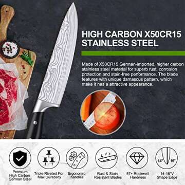 Quality Kitchen Knife Set with Block - 23 Pieces