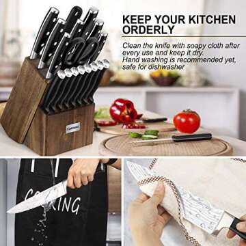 Quality Kitchen Knife Set with Block - 23 Pieces