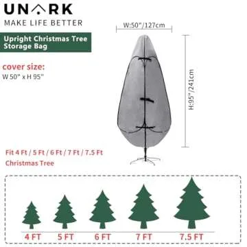 Upright Christmas Tree Storage Bag 6.5 Ft, Christmas Tree Cover for Upright Storage Fit 6.5 Ft, 6ft Christmas Tree Storage Bag 6 feet