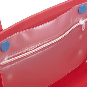 Buoy Tote Bag - Large Beach Tote Bags for Women, Nurse, Teacher - Rubber Waterproof Sandproof For Pool, Concerts, Weekend Travel, Coral