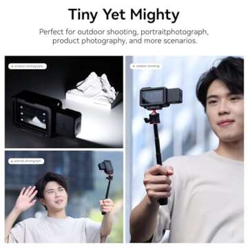 ULANZI LM18 Mini LED Action Camera Vlogging Light Video Light Waterproof Photography Magnetic Fill Lighting for DJI Osmo Action 3/4/5 Camera Cage Accessories and Osmo Pocket 3/4Accessories