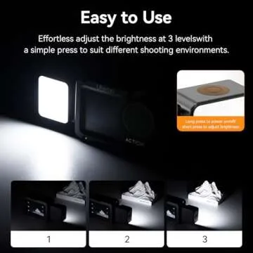 ULANZI LM18 Mini LED Action Camera Vlogging Light Video Light Waterproof Photography Magnetic Fill Lighting for DJI Osmo Action 3/4/5 Camera Cage Accessories and Osmo Pocket 3/4Accessories