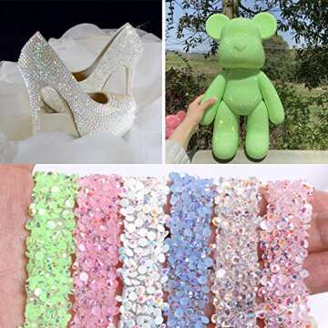 3000Pcs AB Round Flatback Jelly Rhinestones for Crafts