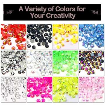 3000Pcs AB Round Flatback Jelly Rhinestones for Crafts