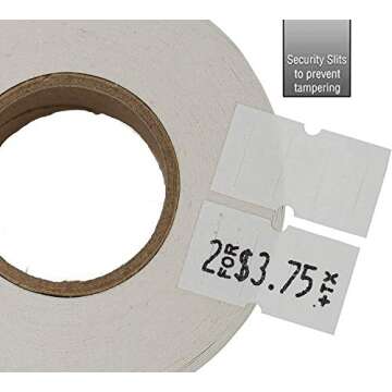 Perco 1 Line Freezer Adhesive White Labels - 1 Sleeve, 8,000 Blank Pricing Labels for Perco 1 Line Price and Date Guns