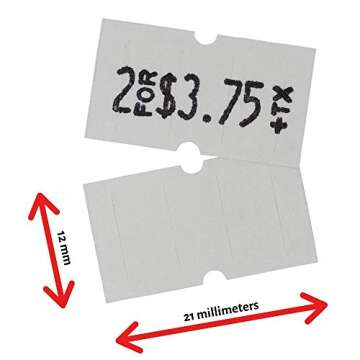 Perco 1 Line Freezer Adhesive White Labels - 1 Sleeve, 8,000 Blank Pricing Labels for Perco 1 Line Price and Date Guns