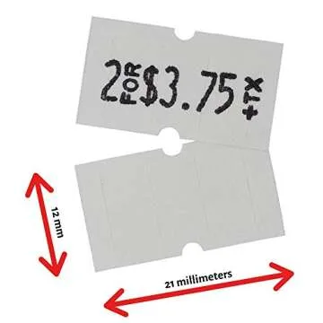 Perco 1 Line Freezer Adhesive White Labels - 1 Sleeve, 8,000 Blank Pricing Labels for Perco 1 Line Price and Date Guns