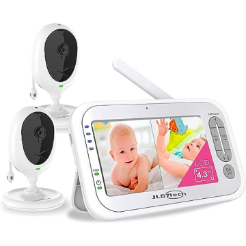 JLB7tech Split-Screen Video Baby Monitor with Dual Cameras