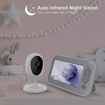JLB7tech Split-Screen Video Baby Monitor with Dual Cameras