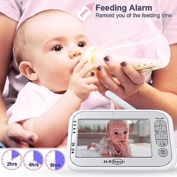 JLB7tech Split-Screen Video Baby Monitor with Dual Cameras