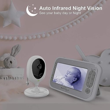 JLB7tech Split-Screen Video Baby Monitor with Dual Cameras
