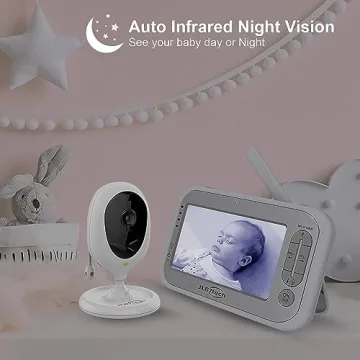 JLB7tech Split-Screen Video Baby Monitor with Dual Cameras