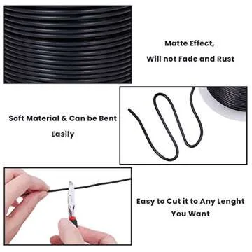 BENECREAT 12 Gauge Matte Black Craft Wire for Jewelry