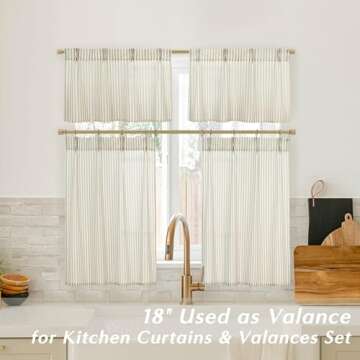 Elegant Half Curtains for Windows in Vintage Linen Style