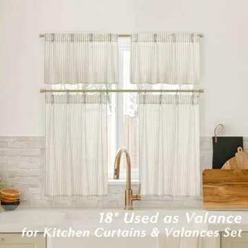 Elegant Half Curtains for Windows in Vintage Linen Style