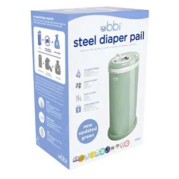 Ubbi Steel Diaper Pail, Odor Locking, No Special Bag Required, Award-Winning, Registry Must-Have, Sa...
