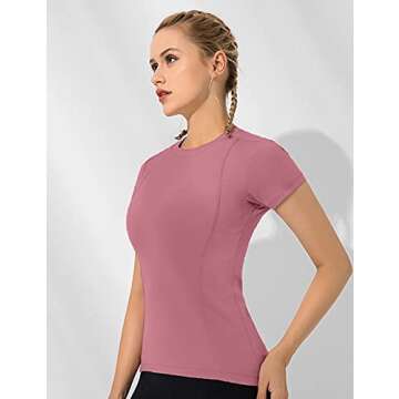 Loovoo Women's Workout Shirts 2-Pack - Compression Tops
