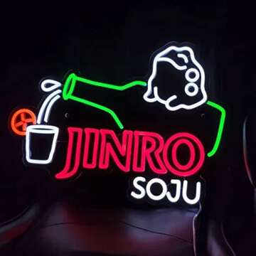 Jinro Soju Neon Signs - Vibrant LED Bar Decor for Every Occasion
