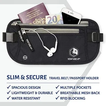Slim RFID Blocking Money Belt Secure Travel Essential