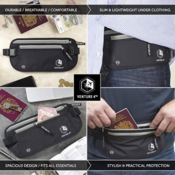 Slim RFID Blocking Money Belt Secure Travel Essential