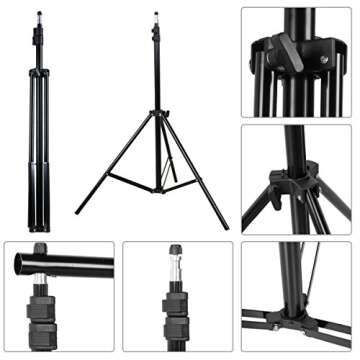 SLOW DOLPHIN Photo Video Studio 10x7ft(WxH) Adjustable Backdrop Support System Kit Background Stand with Carry Bag