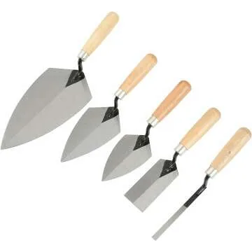5-Piece Mason Set with Wooden Handles and Steel Blades